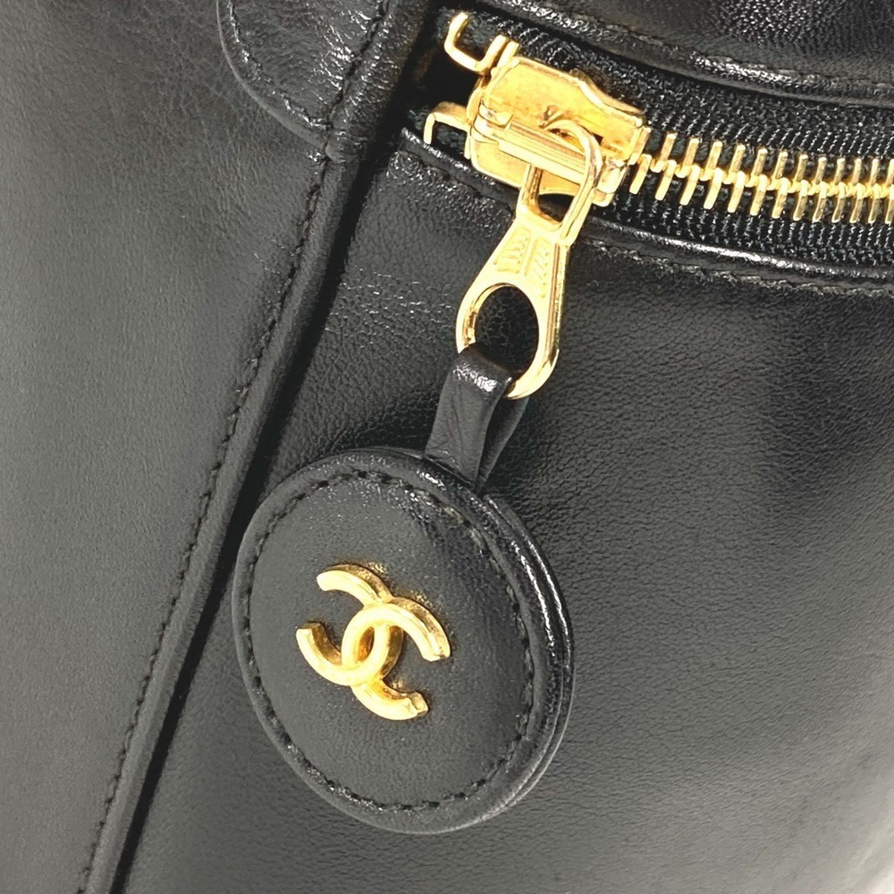 CHANEL Black Leather Logo Pouch - Picture 9 of 16